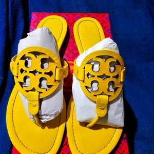 TORY BURCH "LIMONE" PATENT LEATHER SANDALS.  NO SCRATCHES OR SCRAPES!